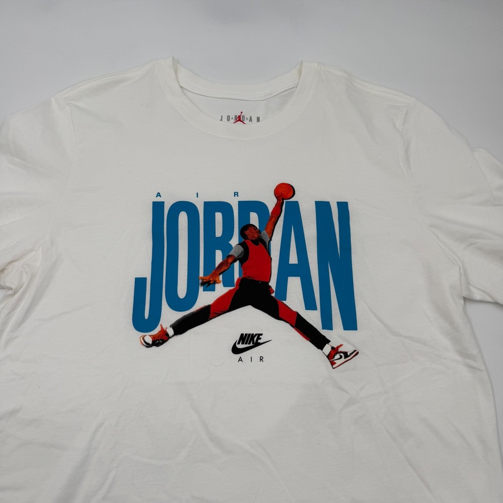 Jordan Brand Mens White Graphic Jumpman Flight T-Shirt Large